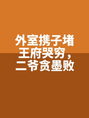 外室攜子堵王府哭窮(qióng),二爺(yé)貪墨敗露